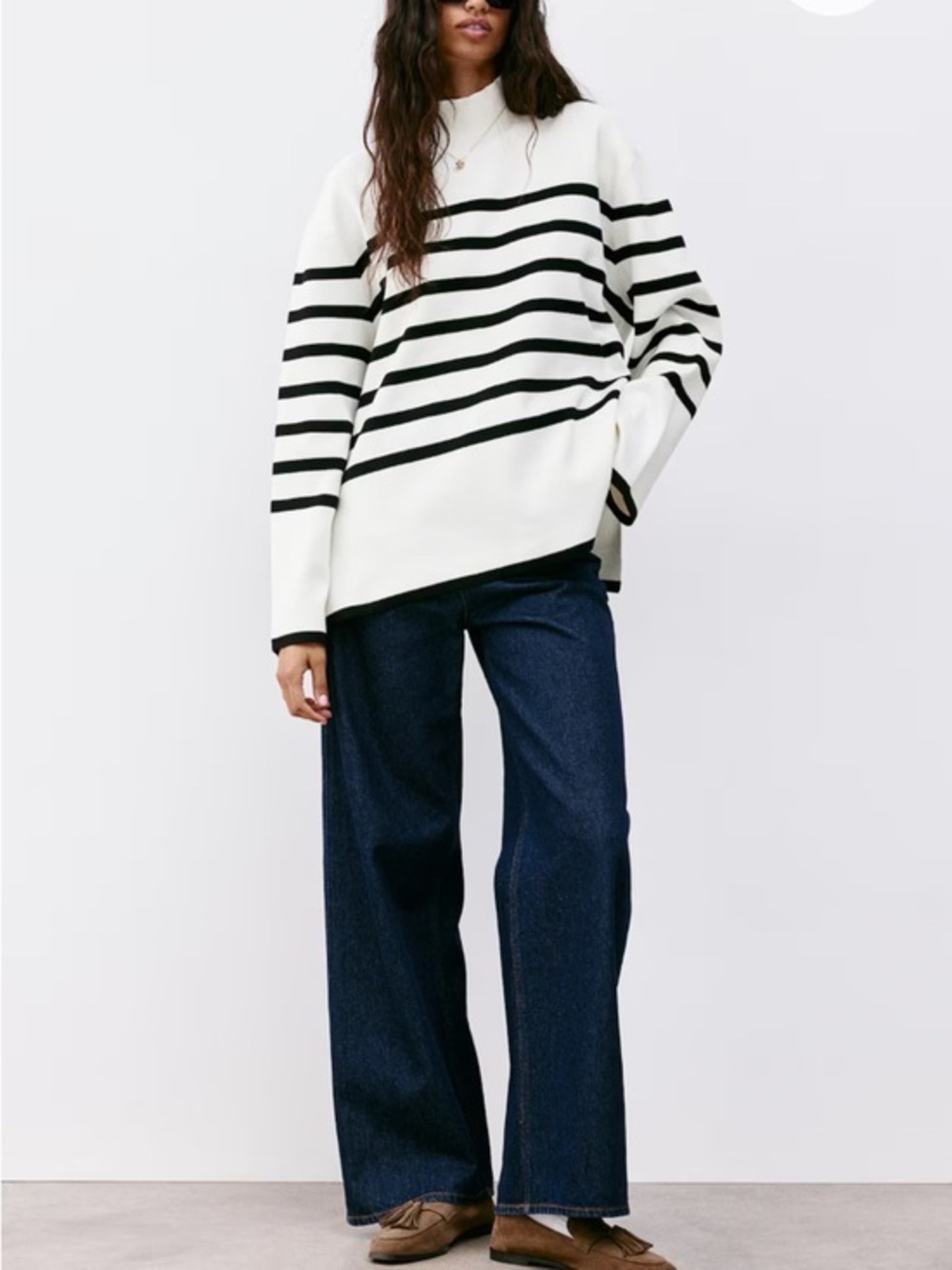 Striped Black and Cream Sweater